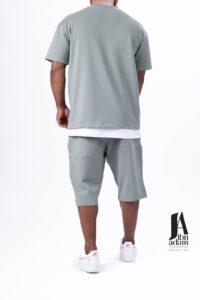 Ensemble T-shirt Short Ibn Adam homme Kaki