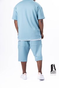 Ensemble T-shirt Short Ibn Adam homme Bleu