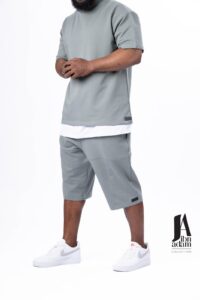 Ensemble T-shirt Short Ibn Adam homme Kaki