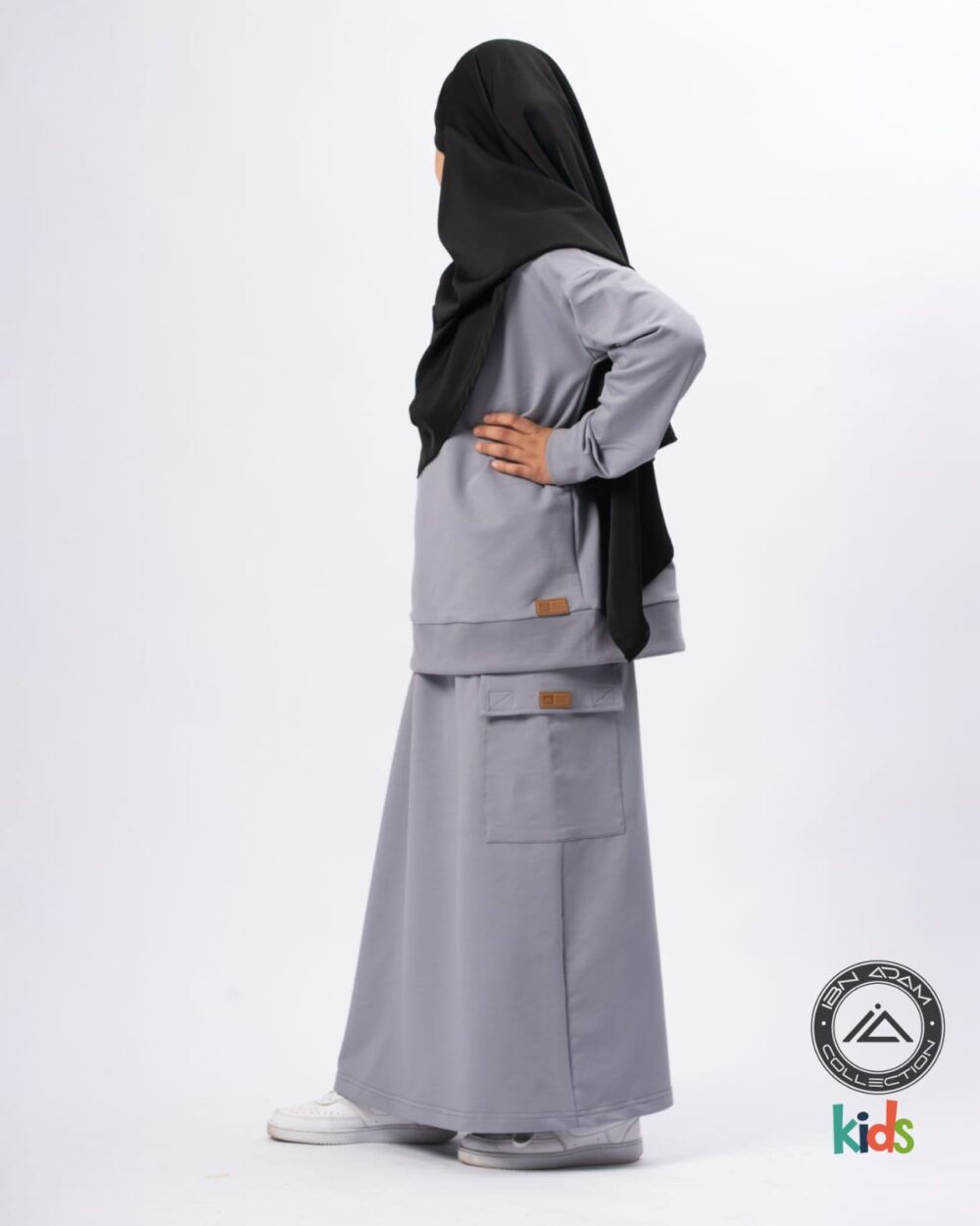 Ensemble Ibn Adam fillette gris