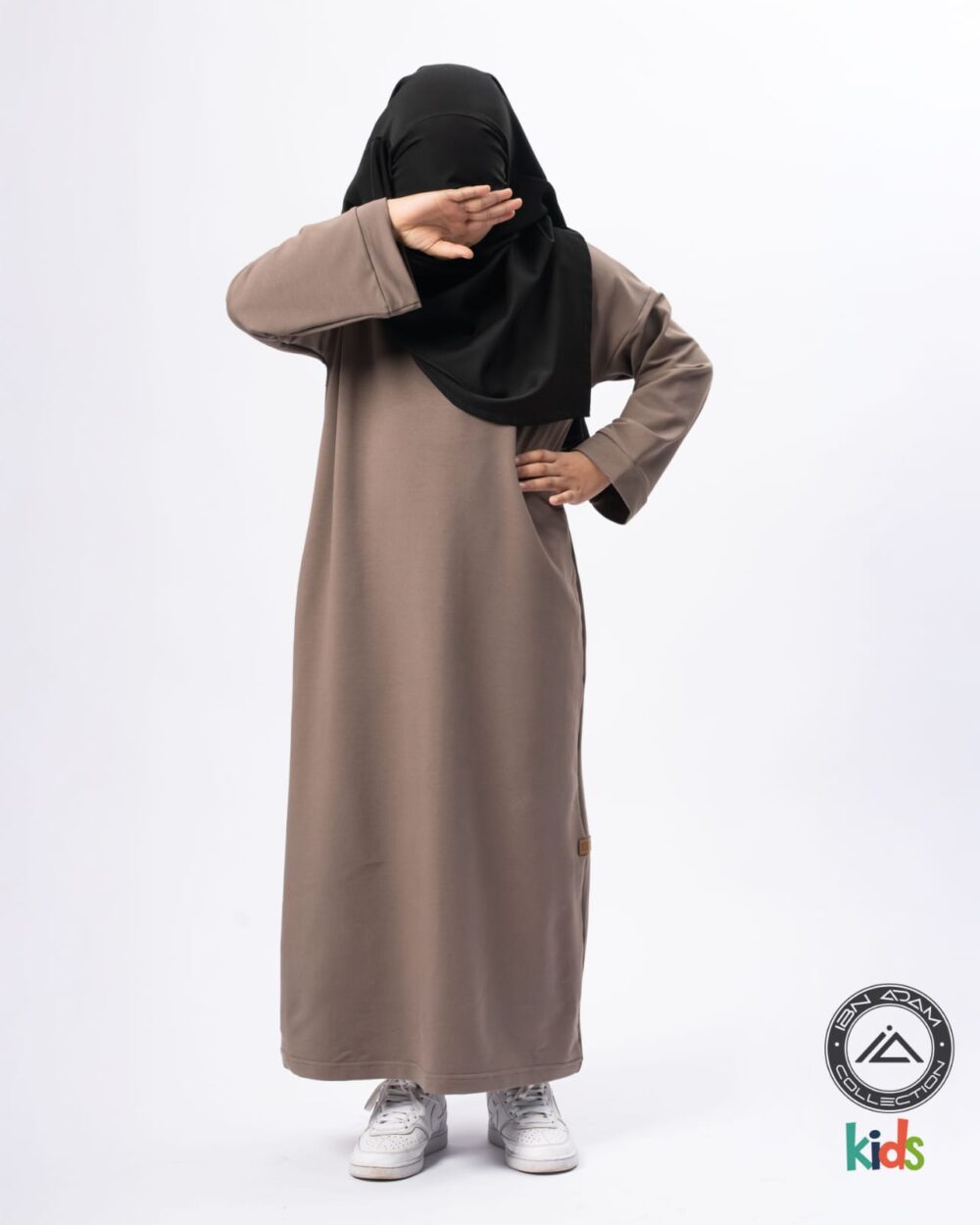 Abaya Ibn Adam fillette taupe